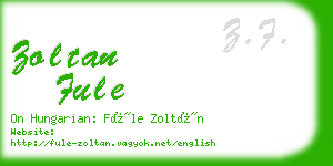 zoltan fule business card